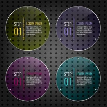 Set of colored glass panels Stock Illustration