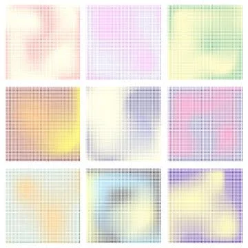 Set of colored halftone textures Illustrazione stock