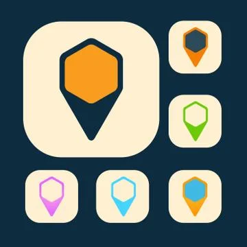 Set of colored icons to indicate the empty space Stock Illustration