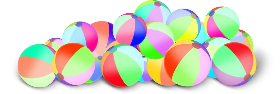 Set of colored inflatable beach balls Stock Illustration