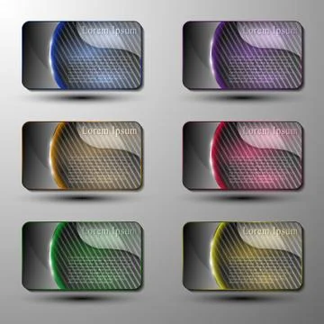 Set of colored info graphic banners Stock Illustration