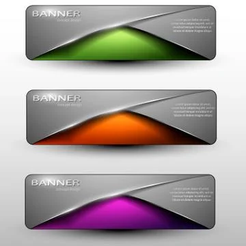 Set of colored info graphic banners Illustrazione stock