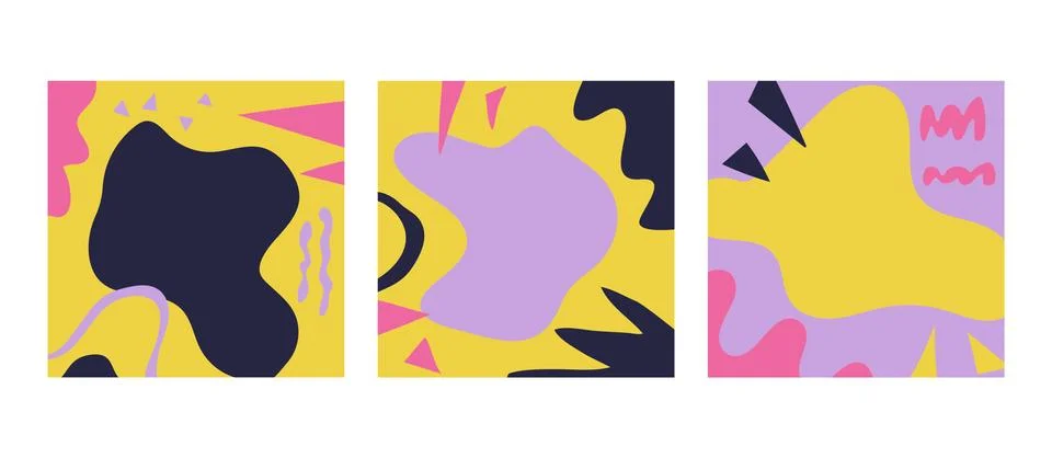Set of Colored intersecting spots and lines. Abstract background with copy sp Stock Illustration