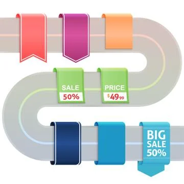 Set of colored label stickers Stock Illustration