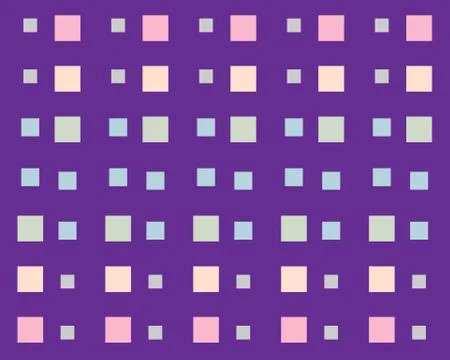 Set of colored light squares on a lilac mosaic background Illustrazione stock