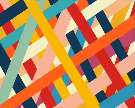 A set of colored lines and strips randomly scattered Stock Illustration