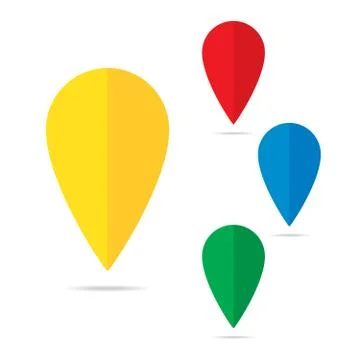 Set of colored map markers. Vector illustration. Stock Illustration