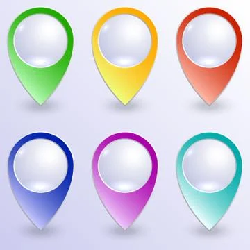 Set of colored map pins Stock Illustration