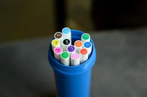 Set of colored markers Stock-Fotos