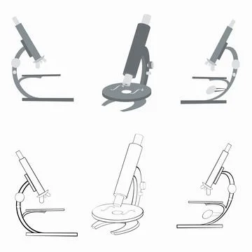 A set of colored microscopes Иллюстрация