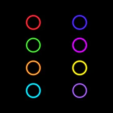 Set of colored neon circles  . Stock-Illustration