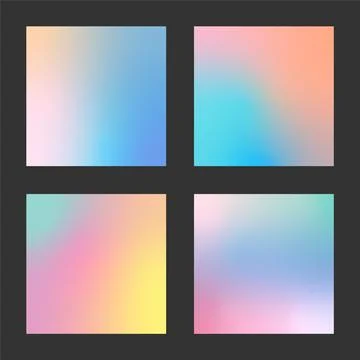 Set of colored pale gradient abstract backgrounds, modern trendy minimal design  Stock Illustration