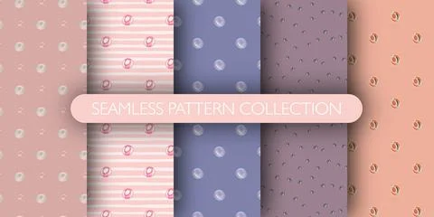 Set of colored pearls seamless pattern. Geometric abstract ornament. Bubbles  イラスト素材