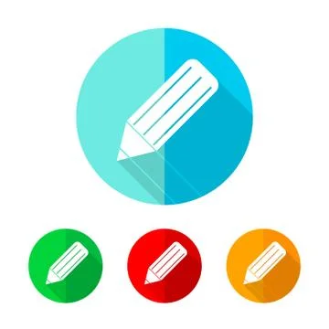 Set of colored pencil icons. Vector illustration. Stock Illustration