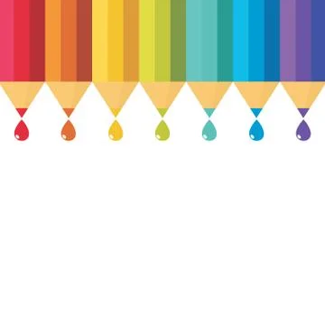 Set of colored pencil, vector illustration. Stock Illustration