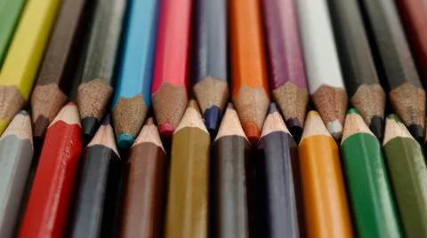Set of colored pencils background Stock Photos