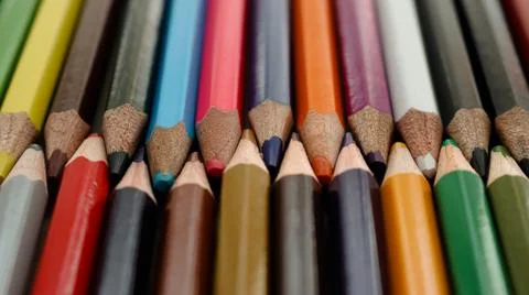 Set of colored pencils background Stock Photos
