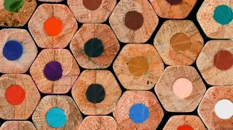 Set of colored pencils background Stock Photos
