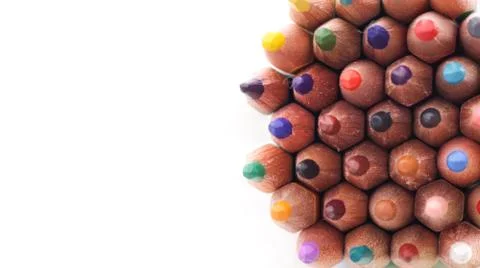 Set of colored pencils background Stock Photos