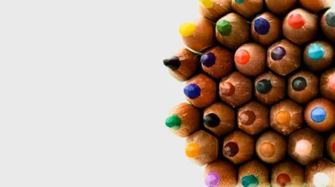 Set of colored pencils background Stock Photos