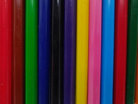 A set of colored pencils close up Stock Photos