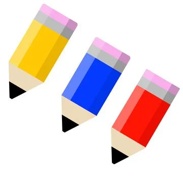 Set of colored pencils. Icon for creativity and drawing. イラスト素材