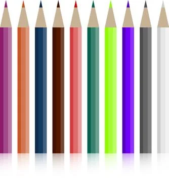 Set of colored pencils Stock Illustration
