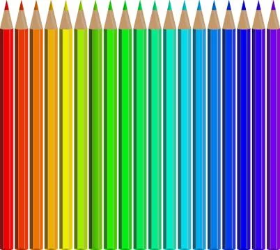 Set of colored pencils Stock Illustration