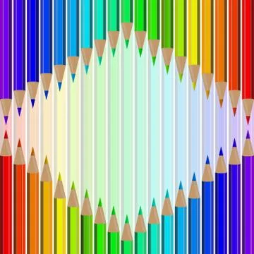 Set of colored pencils Stock Illustration