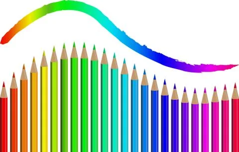 Set of colored pencils Stock Illustration