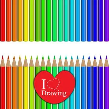 Set of colored pencils Stock Illustration