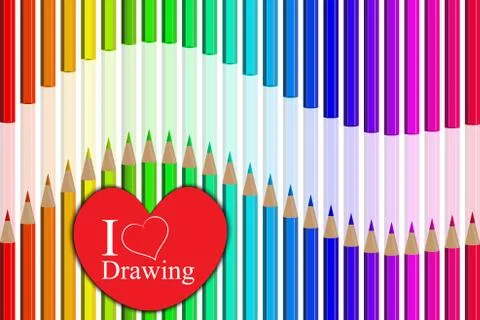 Set of colored pencils Stock Illustration