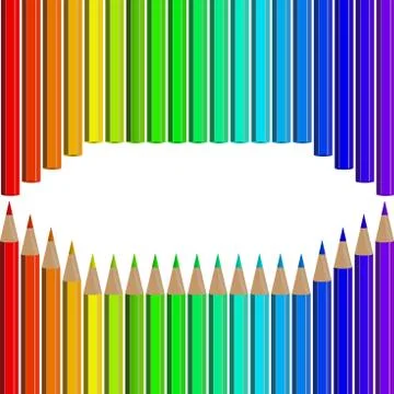 Set of colored pencils Stock Illustration