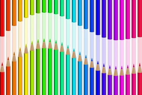 Set of colored pencils Illustrazione stock