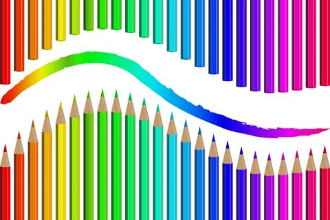 Set of colored pencils Stock Illustration