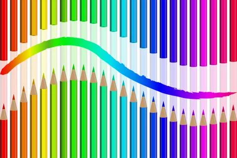 Set of colored pencils Stock Illustration