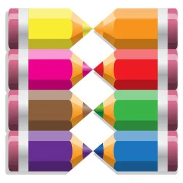 Set of colored pencils. Stock Illustration