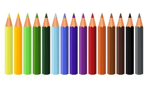 Set of colored pencils Stock Illustration