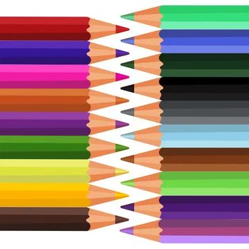 Set of colored pencils Stock Illustration