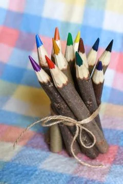 Set of colored pencils Stock Photos