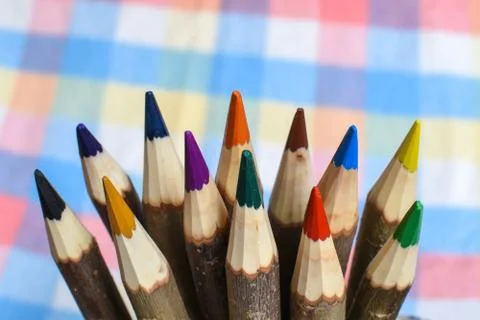 Set of colored pencils Stock Photos