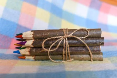 Set of colored pencils Stock Photos