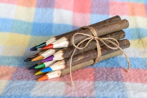 Set of colored pencils Stock Photos