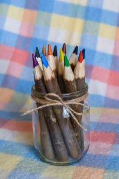 Set of colored pencils Stock Photos