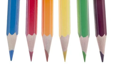 Set of colored pencils Stock Photos