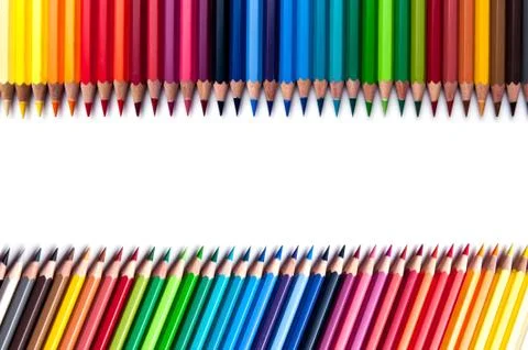 Set of colored pencils Stock Photos