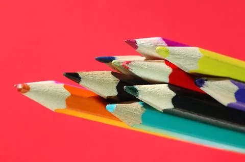 Set of colored pencils Stock Photos