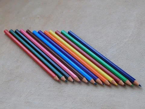 Set of colored pencils Stock Photos