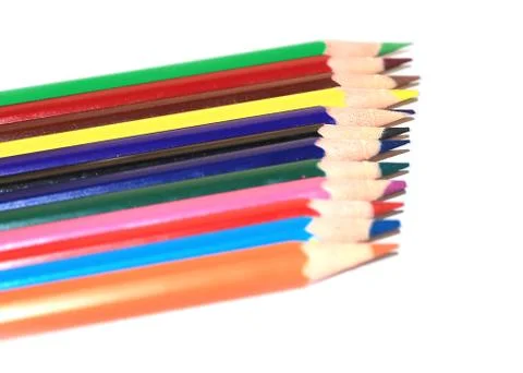 Set of colored pencils Stock Photos