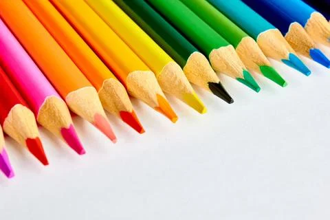 A set of colored pencils Stockfoto's